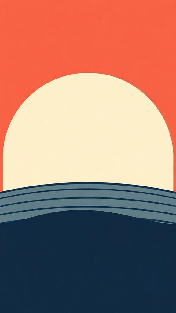 Placeholder creator video frame with sand and coral horizon shapes